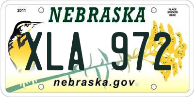 NE license plate XLA972