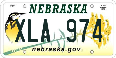 NE license plate XLA974