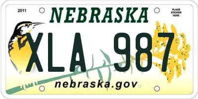 NE license plate XLA987