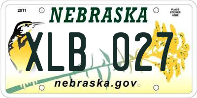 NE license plate XLB027