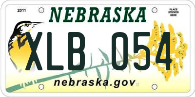 NE license plate XLB054