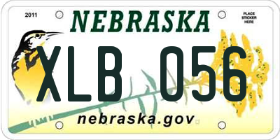 NE license plate XLB056