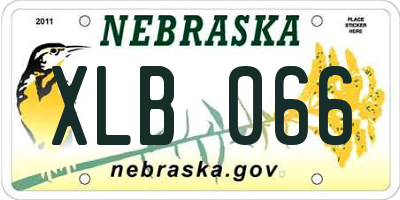NE license plate XLB066