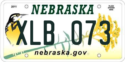 NE license plate XLB073