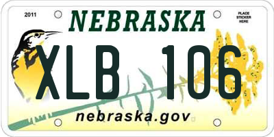 NE license plate XLB106