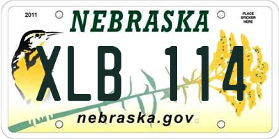 NE license plate XLB114