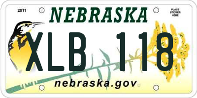 NE license plate XLB118