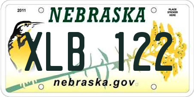NE license plate XLB122