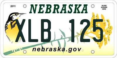 NE license plate XLB125