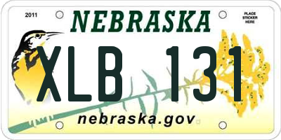 NE license plate XLB131