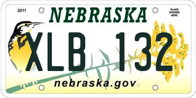 NE license plate XLB132