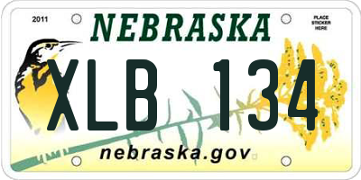 NE license plate XLB134