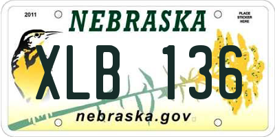 NE license plate XLB136