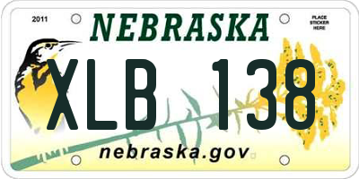 NE license plate XLB138