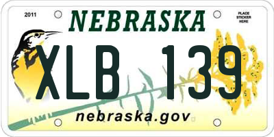 NE license plate XLB139