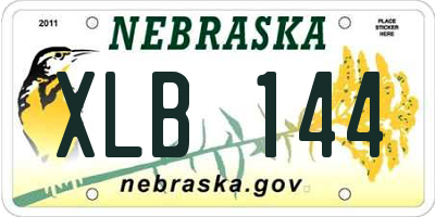 NE license plate XLB144