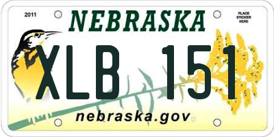 NE license plate XLB151