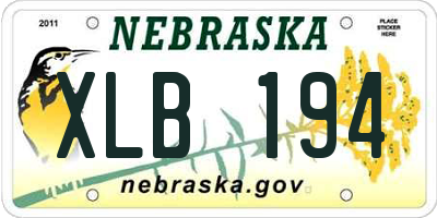 NE license plate XLB194