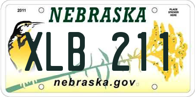 NE license plate XLB211