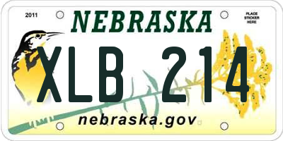 NE license plate XLB214