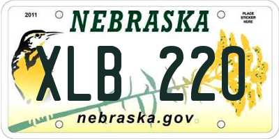 NE license plate XLB220