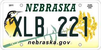 NE license plate XLB221