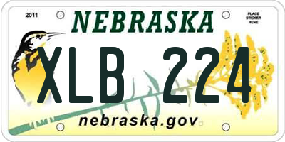 NE license plate XLB224