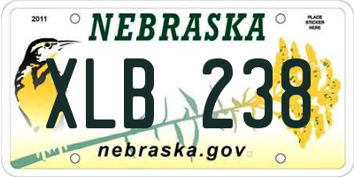 NE license plate XLB238