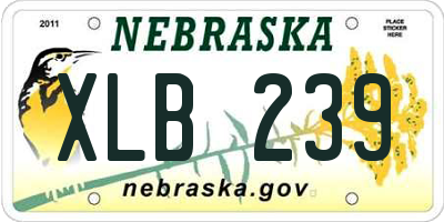 NE license plate XLB239