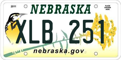 NE license plate XLB251