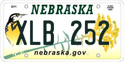 NE license plate XLB252