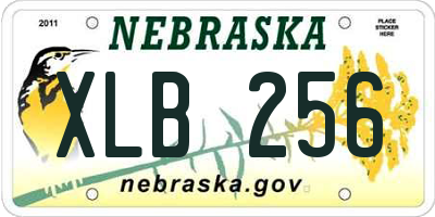 NE license plate XLB256