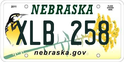 NE license plate XLB258