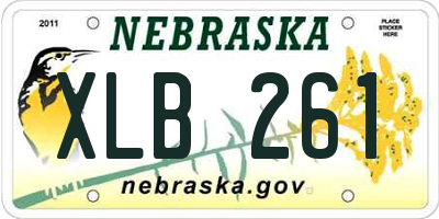 NE license plate XLB261