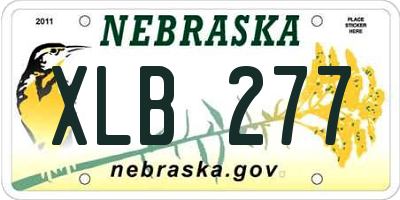 NE license plate XLB277