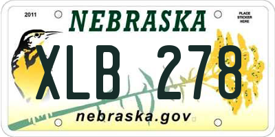 NE license plate XLB278