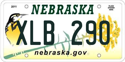 NE license plate XLB290