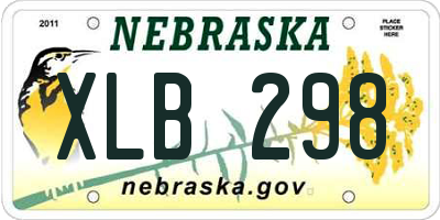NE license plate XLB298