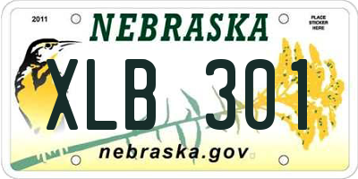 NE license plate XLB301
