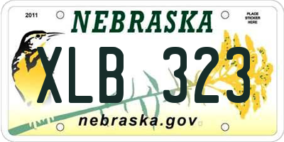 NE license plate XLB323