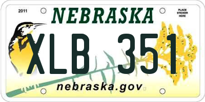 NE license plate XLB351