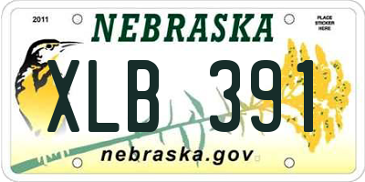 NE license plate XLB391