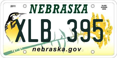 NE license plate XLB395