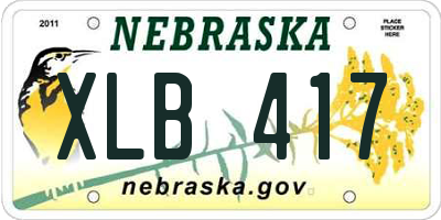 NE license plate XLB417