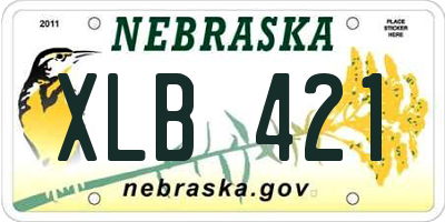 NE license plate XLB421