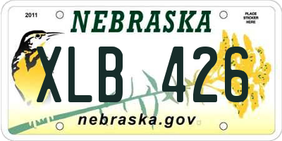NE license plate XLB426