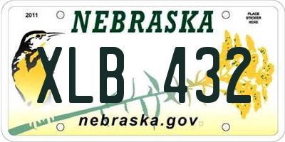NE license plate XLB432