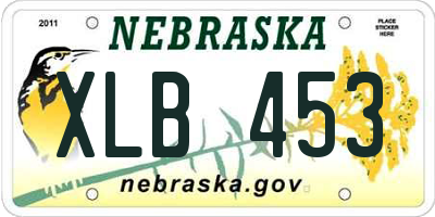 NE license plate XLB453