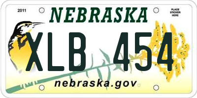 NE license plate XLB454