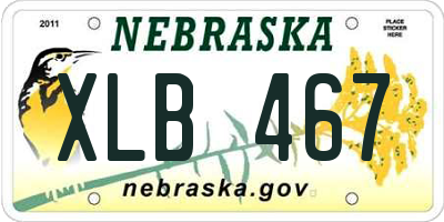 NE license plate XLB467